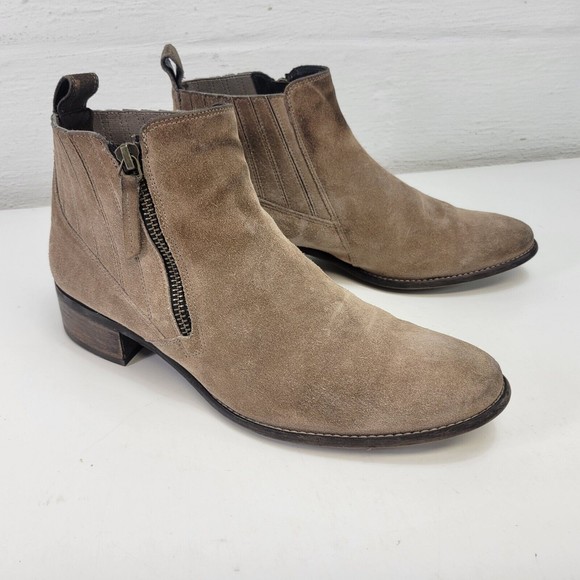Paul Green Women's Size 9 Brown Suede Leather Zip Ankle Chelsea Heeled Boots‎ - Picture 1 of 15